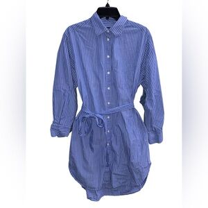 GAP Long Sleeve Blue Striped Dress Size Small